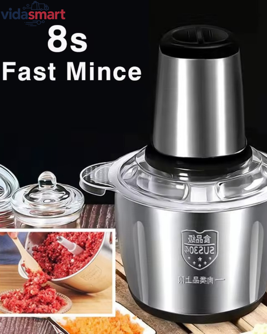 Procesador Picador RAF 3L Acero Inoxidable 1000W (3 Velocidades) – Pica y Muele Carne