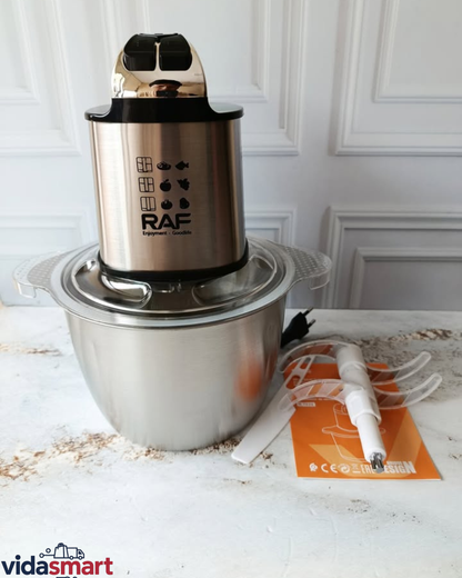 Procesador Picador RAF 3L Acero Inoxidable 1000W (3 Velocidades) – Pica y Muele Carne