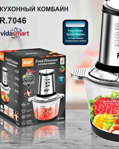 Procesador Picador RAF 3L Acero Inoxidable 1000W (3 Velocidades) – Pica y Muele Carne
